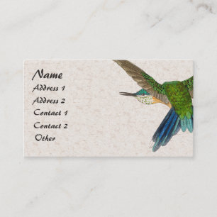 Blue Hummingbird Bird Animal Business Card