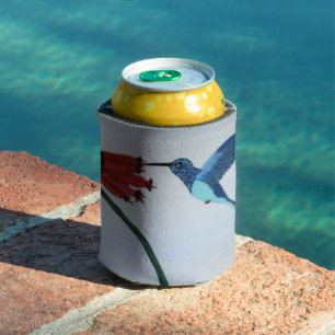Blue Hummingbird Can Cooler
