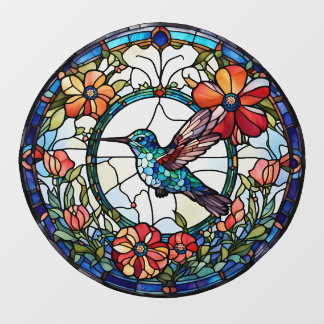 Blue Hummingbird Faux Stained Glass Bird