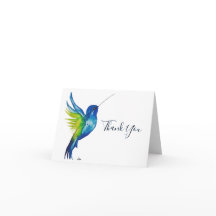 Blue Hummingbird Thank You Cards