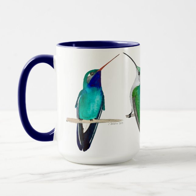 Blue Hummingbirds Mug (Left)