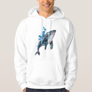 Blue Humpback Whale Hoodie