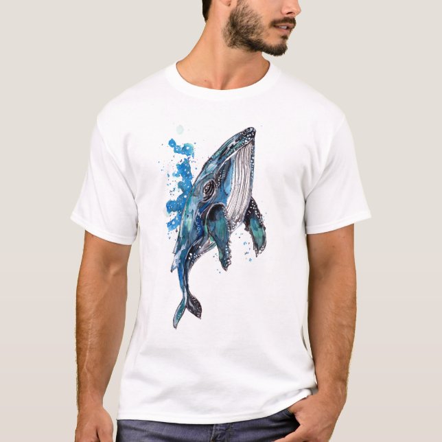 Blue Humpback Whale T-Shirt (Front)