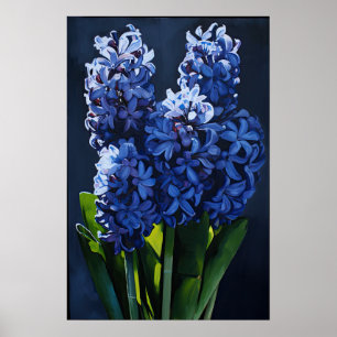 Blue Hyacinth Flower Art Print Poster