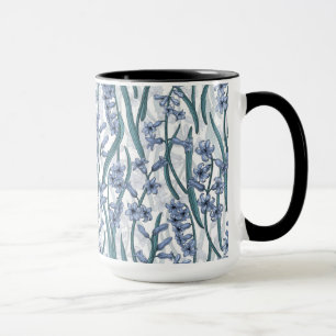 Blue Hyacinth flowers on white Mug