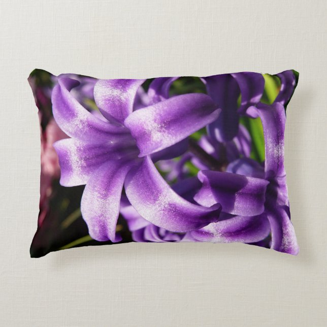 Blue Hyacinth I Spring Floral Decorative Cushion (Front)