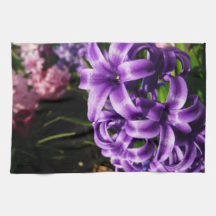 Blue Hyacinth II Spring Floral Tea Towel