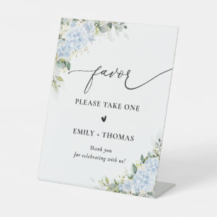 Blue Hydrange Floral Bridal Shower Favour Sign