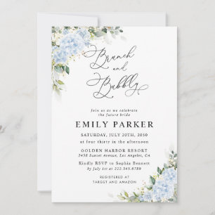 Blue Hydrange Floral Bridal Shower Invitation