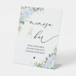 Blue Hydrange Floral Bridal Shower Mimosa Bar Sign
