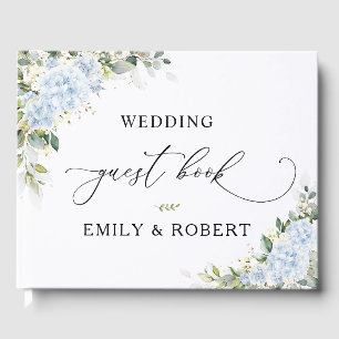 Blue Hydrange Floral Wedding Guest Book
