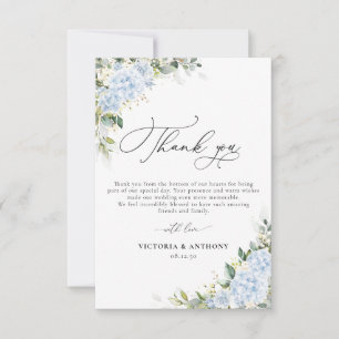 Blue Hydrange Floral Wedding Thank You Cards