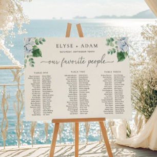 Blue Hydrangea 3 Banquet Seating Chart Foam Board