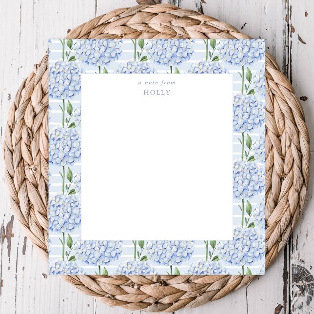 Blue Hydrangea All Over Bloom Personalised Notepad (Creator Uploaded)
