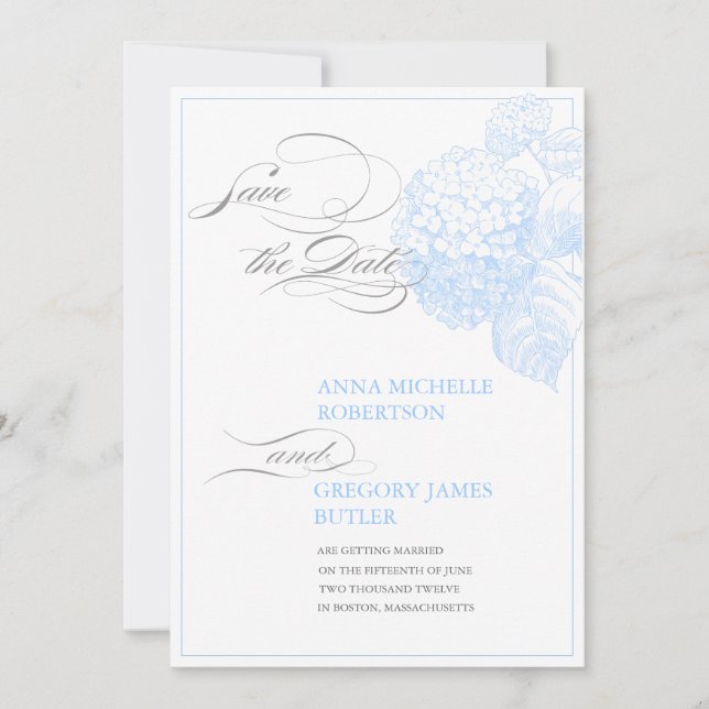 Blue Hydrangea Announcement (Front)