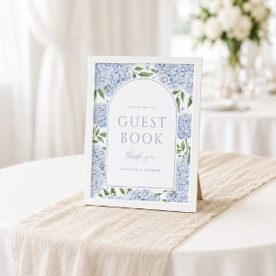Blue Hydrangea Arch Sign our Guestbook Poster
