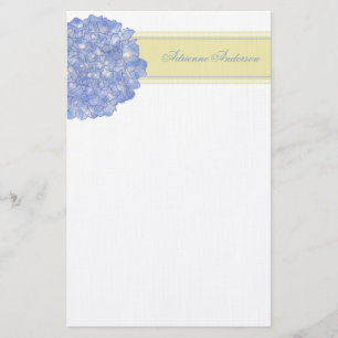 Blue Hydrangea Art Stationary Stationery