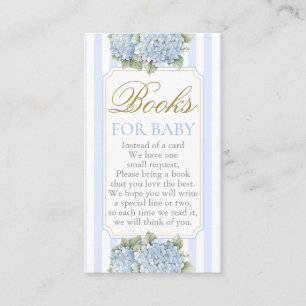 Blue Hydrangea Baby Shower Boy Book Enclosure Card