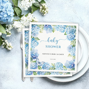 Blue Hydrangea Baby Shower Napkin