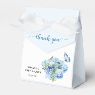 Blue Hydrangea Baby Shower Thank You Favour Box