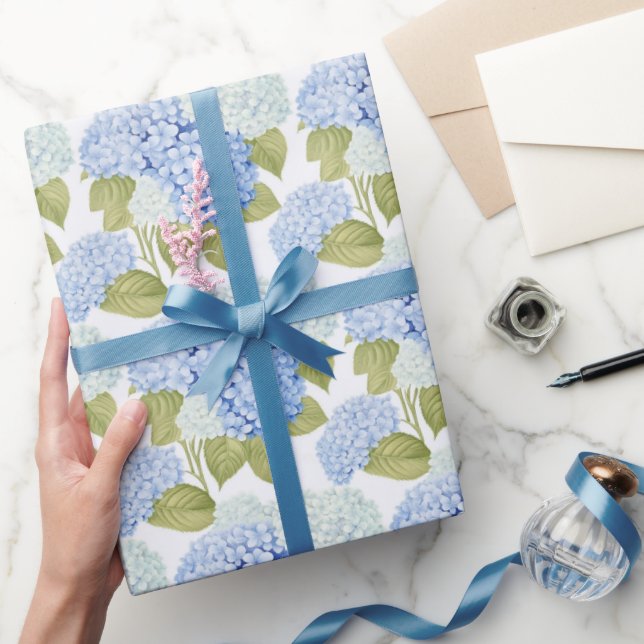 Blue Hydrangea Bliss Wrapping Paper (Gifting)