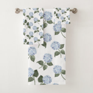 Blue Hydrangea Bloom Bath Towel Set
