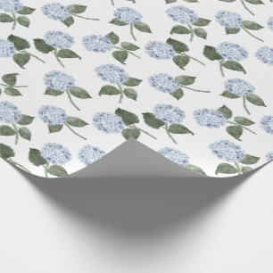 Blue Hydrangea Bloom Floral Wrapping Paper