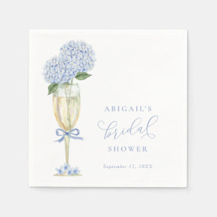 Blue Hydrangea Blooms Bridal Shower Napkin