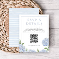 Blue Hydrangea Blooms RSVP and Details, w/ QR Code
