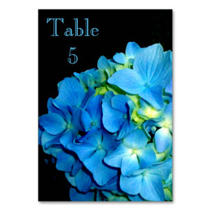 Blue Hydrangea blue floral flower Table Number