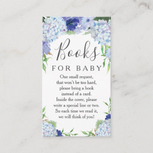Blue Hydrangea Book Request Baby Shower Card
