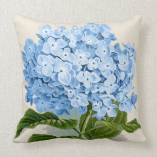 Blue Hydrangea Botanical Print Cushion