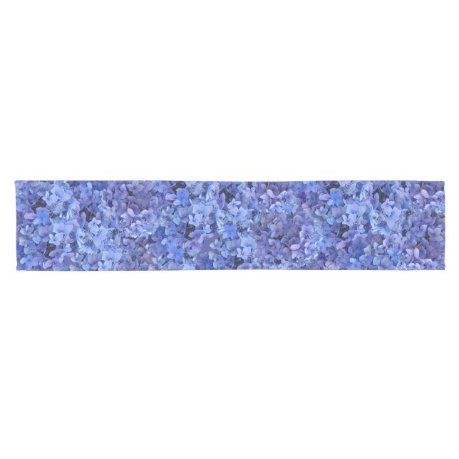Blue Hydrangea Botanical Table Runner (Horizontal)