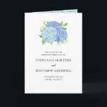 Blue Hydrangea Bouquet Botanical Wedding Program Programme<br><div class="desc">These wedding programs feature a modern watercolor botanical design with blue hydrangea flowers. Personalise them with your text. Matching products available.</div>