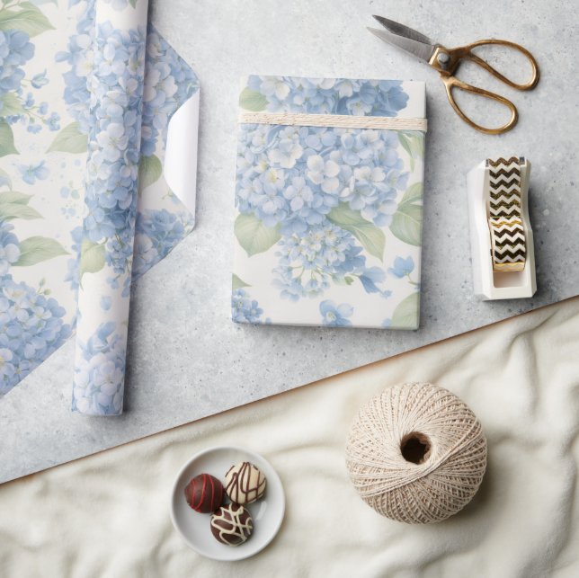 Blue Hydrangea Bouquet Gift Wrap (Crafts)