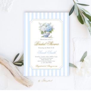 Blue Hydrangea Bridal Shower  Invitation