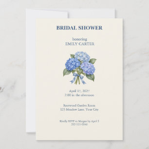 Blue Hydrangea Bridal Shower Invitation