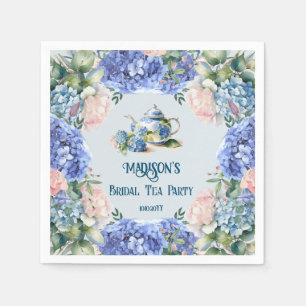Blue Hydrangea Bridal Tea Party Napkin
