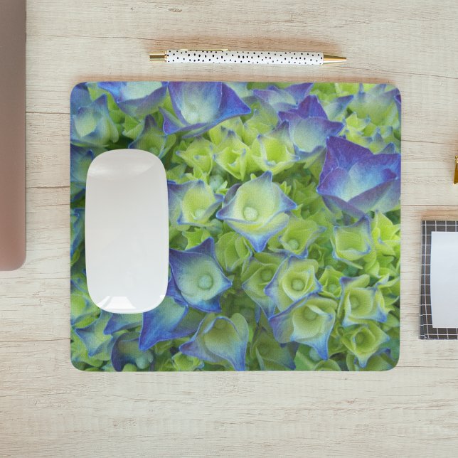 Blue Hydrangea Buds Floral Mouse Pad (In Situ)