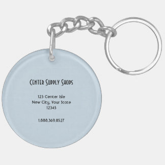 Blue Hydrangea Business ID Key Ring