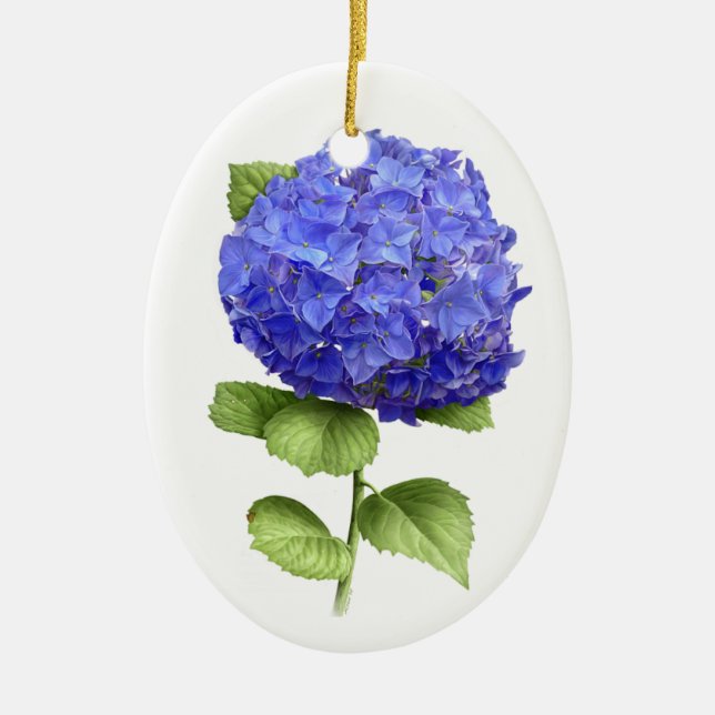 Blue Hydrangea Ceramic Tree Decoration (Front)