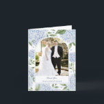 Blue Hydrangea Classic Wedding Photo Thank You Card<br><div class="desc">A beautiful thank you card featuring your photo and personal message on the front,  as well as a message inside the card.</div>