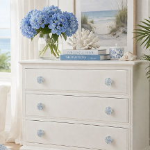 Blue Hydrangea Coastal Cabinet Knob