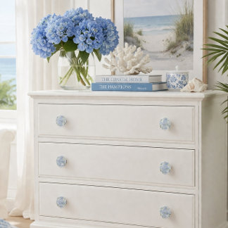 Blue Hydrangea Coastal Cabinet Knob