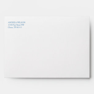 Blue Hydrangea Crest Monogram Matching Envelope