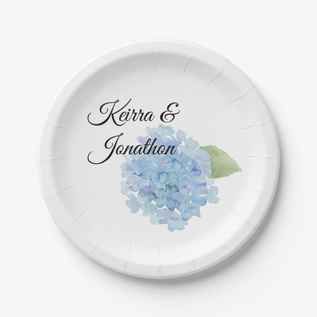 Blue Hydrangea Custom Plate (Front)