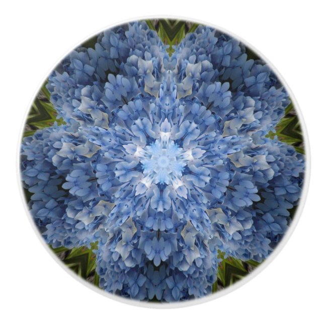 Blue Hydrangea Drawer Knob (Front)