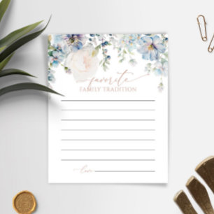 Blue Hydrangea Family Traditions Baby Shower Card