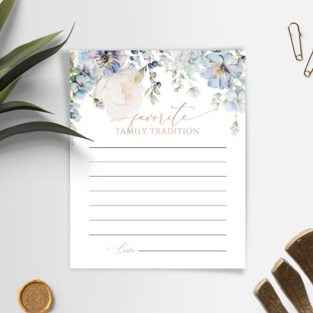 Blue Hydrangea Family Traditions Baby Shower Card (Creator Uploaded)