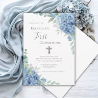 Blue Hydrangea First Communion Religious